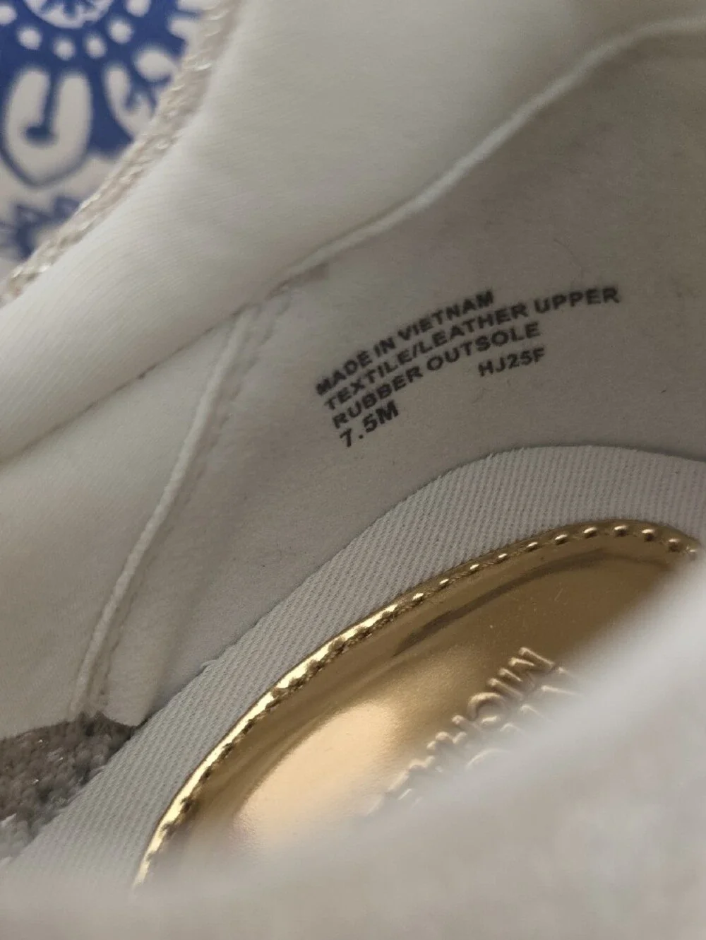 Michael Kors Willis Metallic Stretch Knit Wedge Trainer Sneakers Champagne 7.5